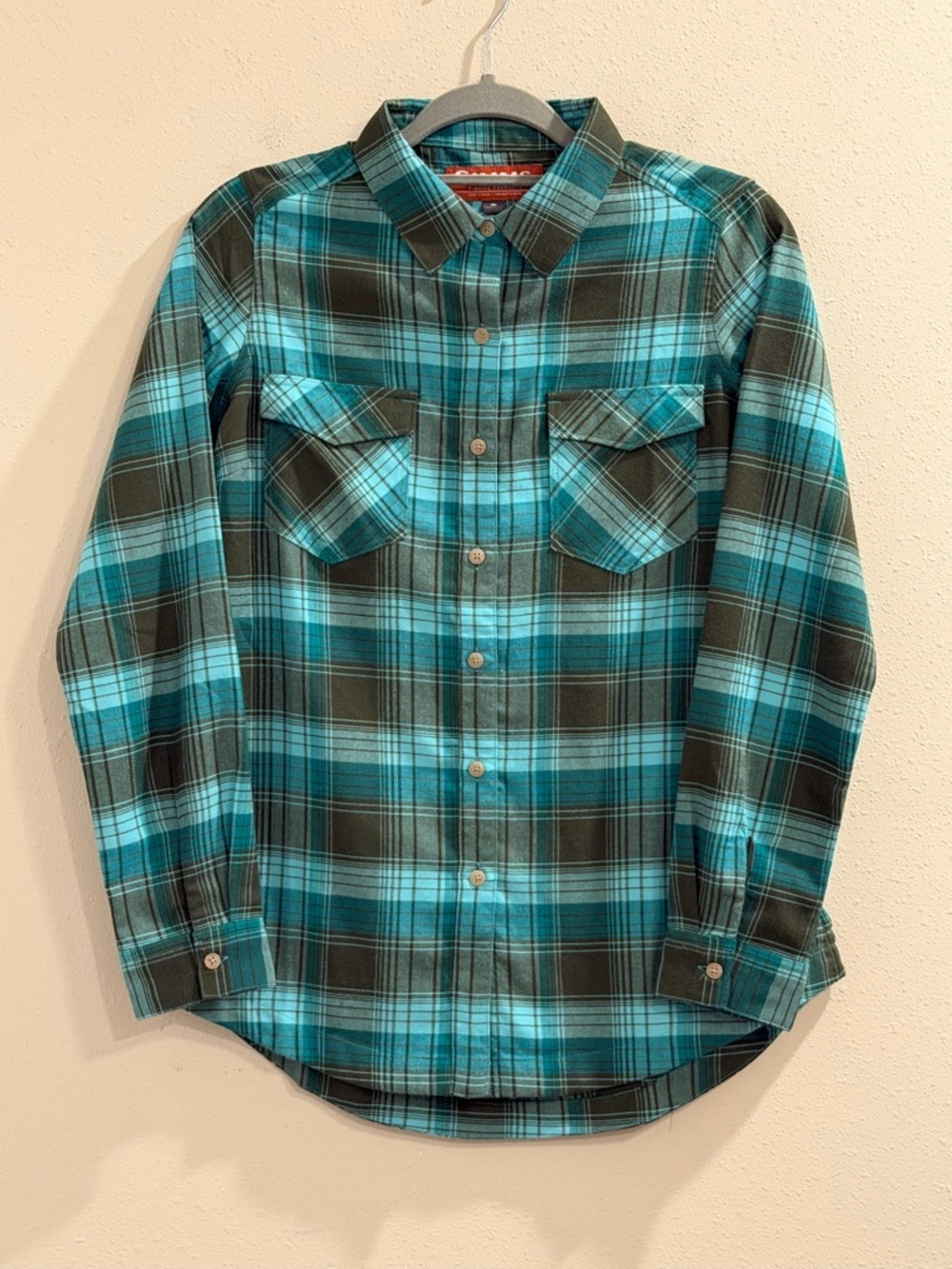 Simms Size Small Caribbean Plaid Sunrise Tunic Fishing Outdoors Performance
